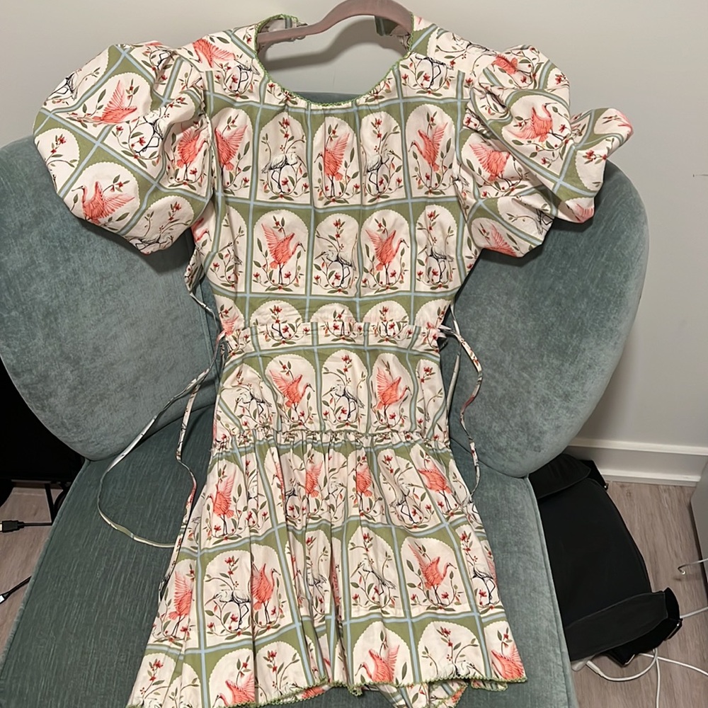 AGUA BY AGUA BENDITA Verao avian-print cotton-poplin mini dress - Picture 6 of 9